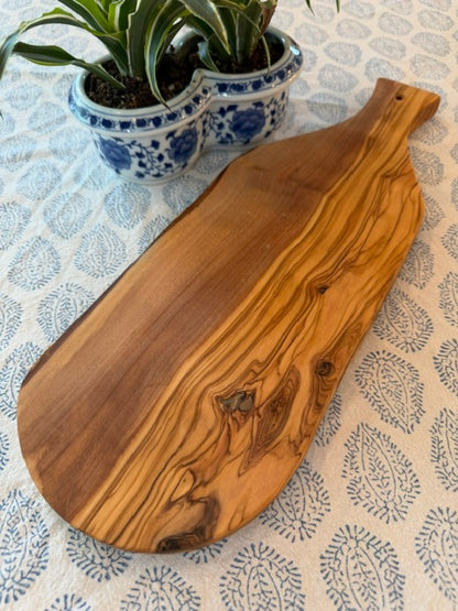 Olive Wood Cutting Board with Handle
