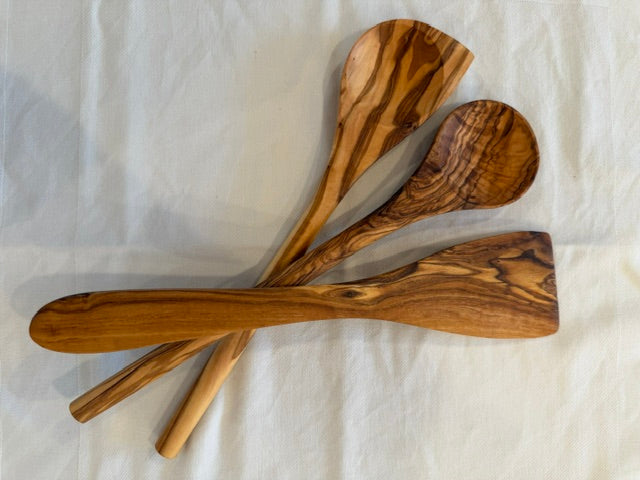 Olive Wood Set of 3 Cooking Utensils