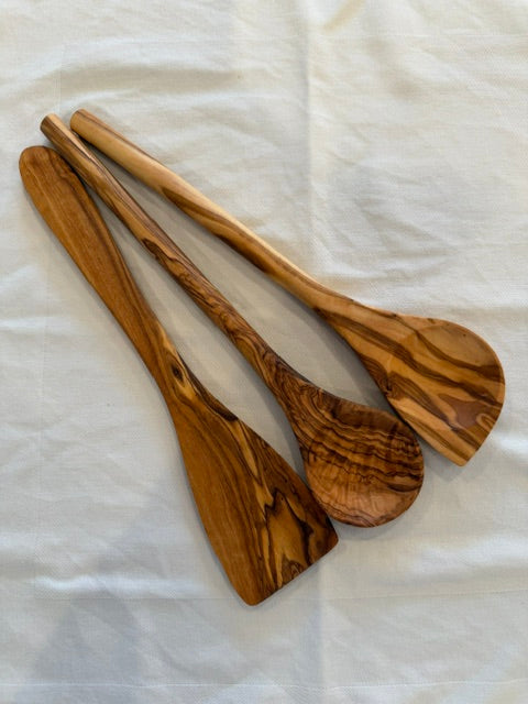 Olive Wood Set of 3 Cooking Utensils
